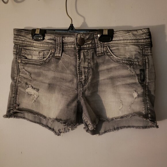 Silver Jean Shorts - Picture 1 of 4